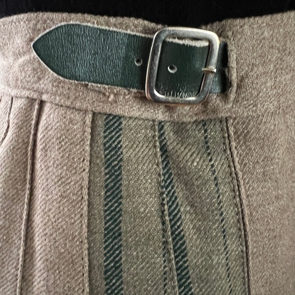 Vintage St Michael Wool Blend Kilt Green and Tan Academia Tweedcore British - Picture 3 of 9